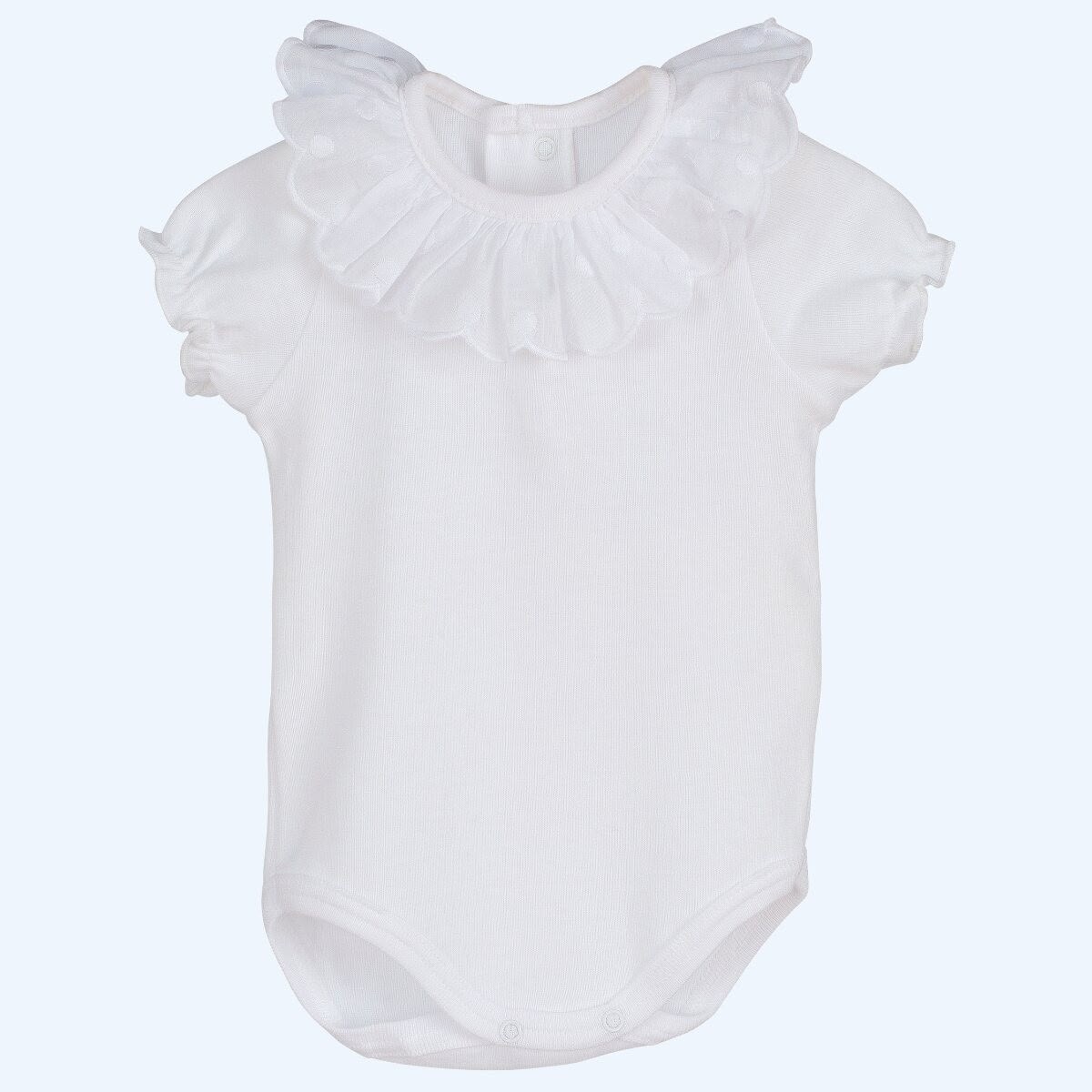 Calamaro · Body blanco cuello rosa · 18M