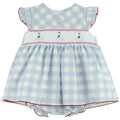 Dulce de Fresa · Vestido con cubrepañal · Azul