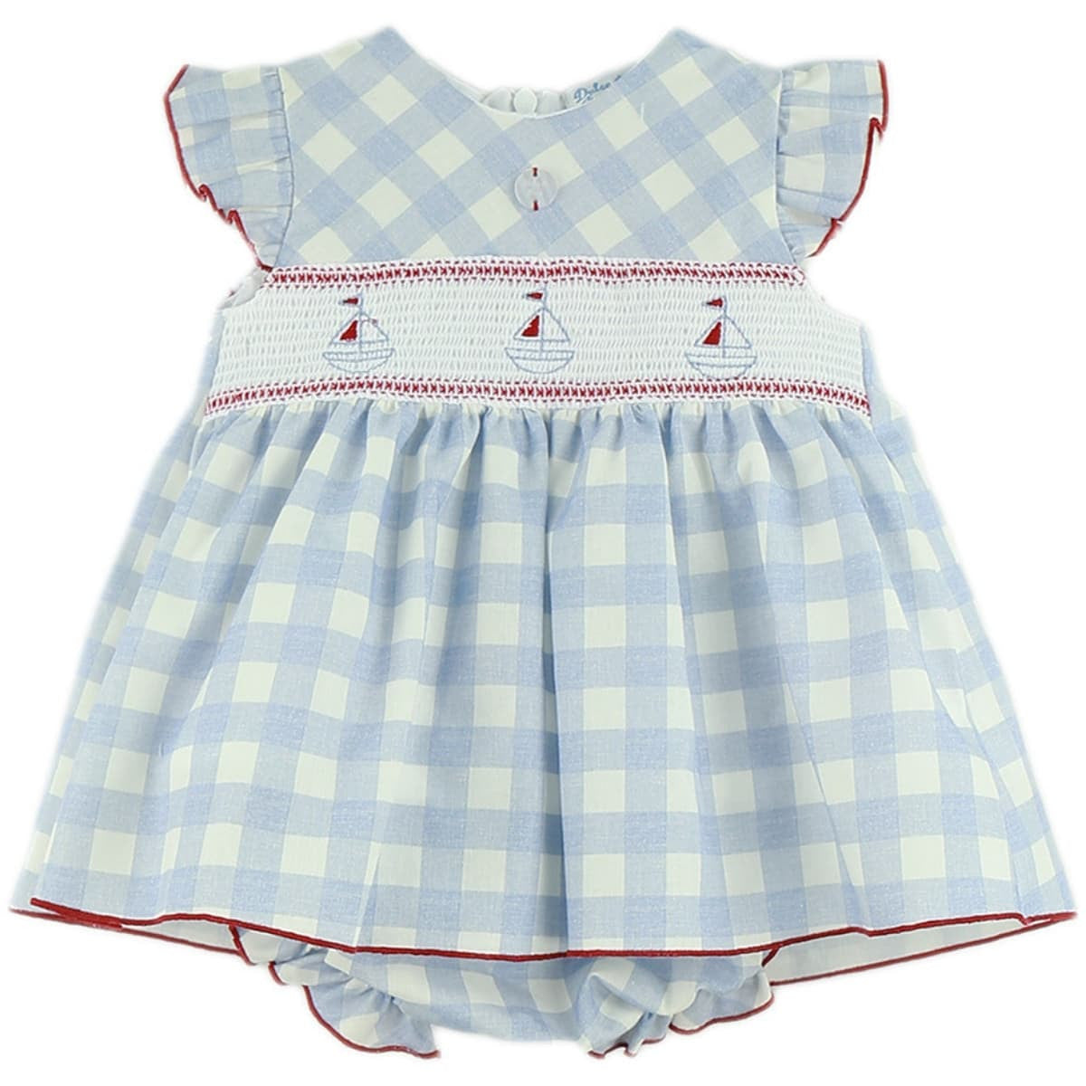 Dulce de Fresa · Vestido con cubrepañal · Azul