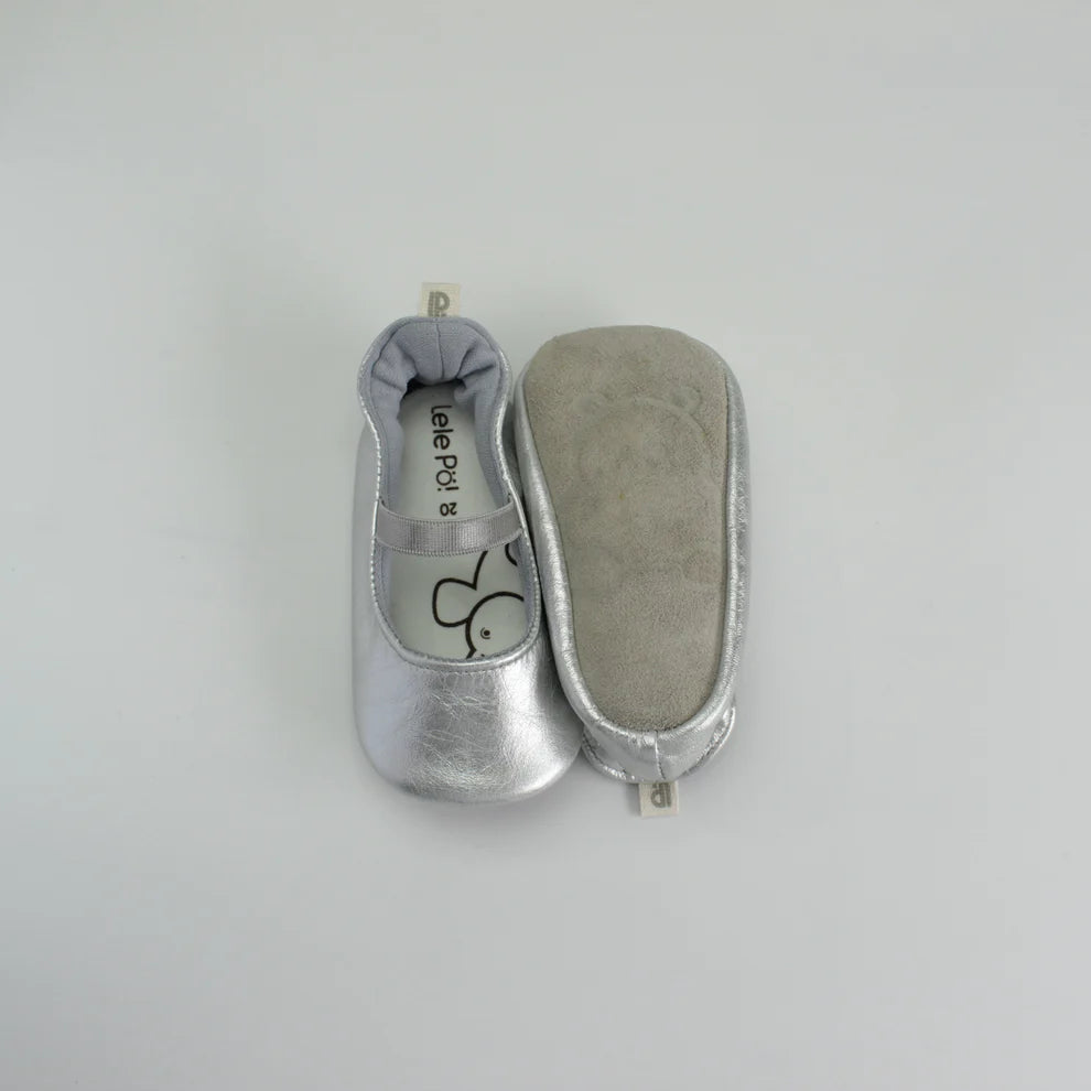 LELE PÖ · Noella Plateada Cuero Genuino