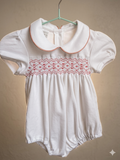 Periquita · Enterizo Smock Corto Blanco Coral