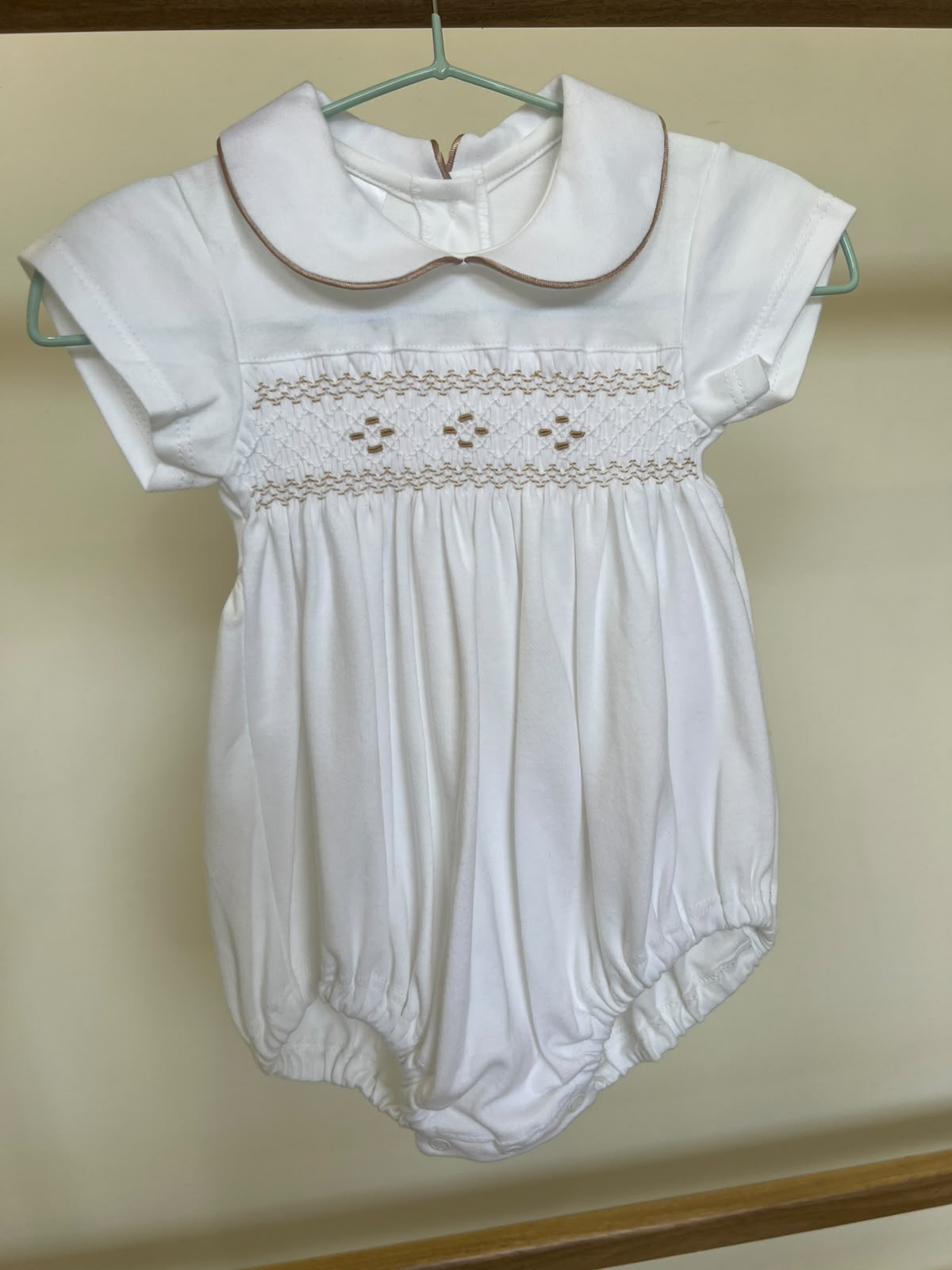 Periquita · Enterizo Smock M/larga Blanco Beige