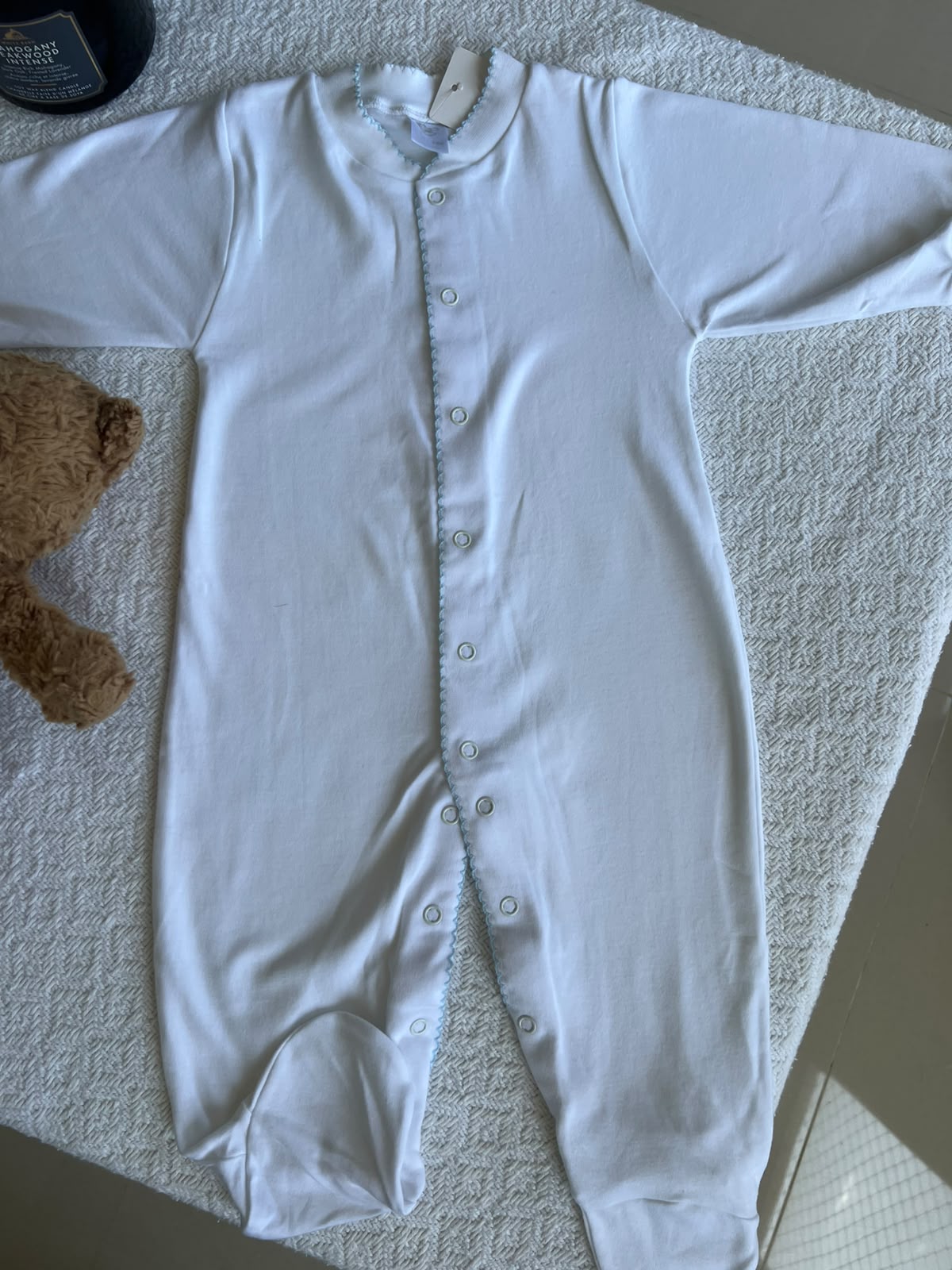 Periquita · Pijama Enterizo M/l Blanco Rosa