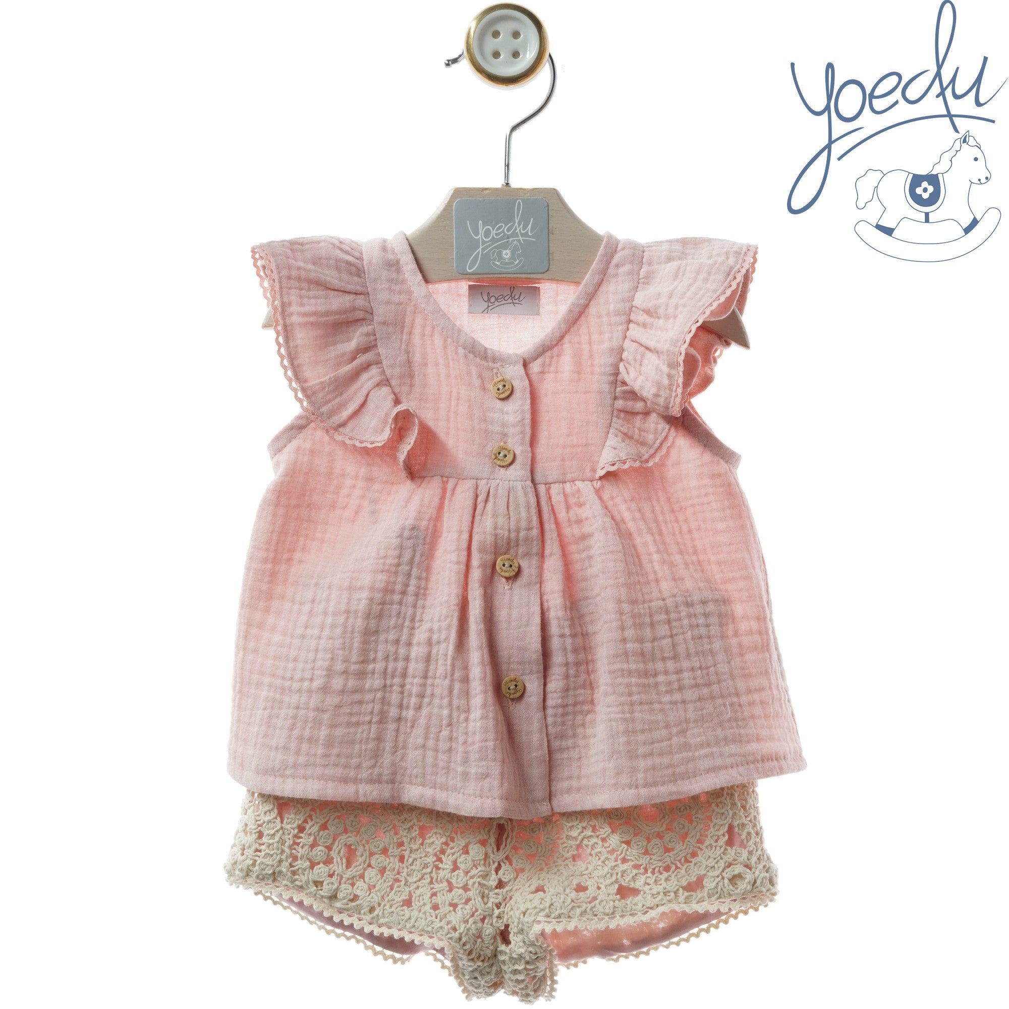 YOEDU · Conjunto Bebé Niña Decoración Celeste Empolvado