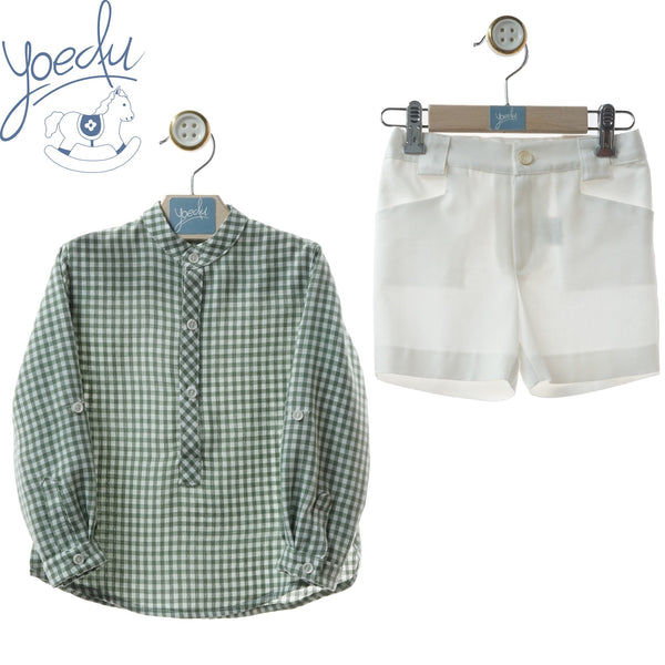 YOEDU · Traje Niño Pantalón Bermuda Ánfora Hierba
