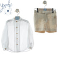 YOEDU · Traje Niño Pantalón Bermuda Cerámica Lino
