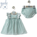 YOEDU · Vestido Bebé con Braguita Gres Verde Empolvado