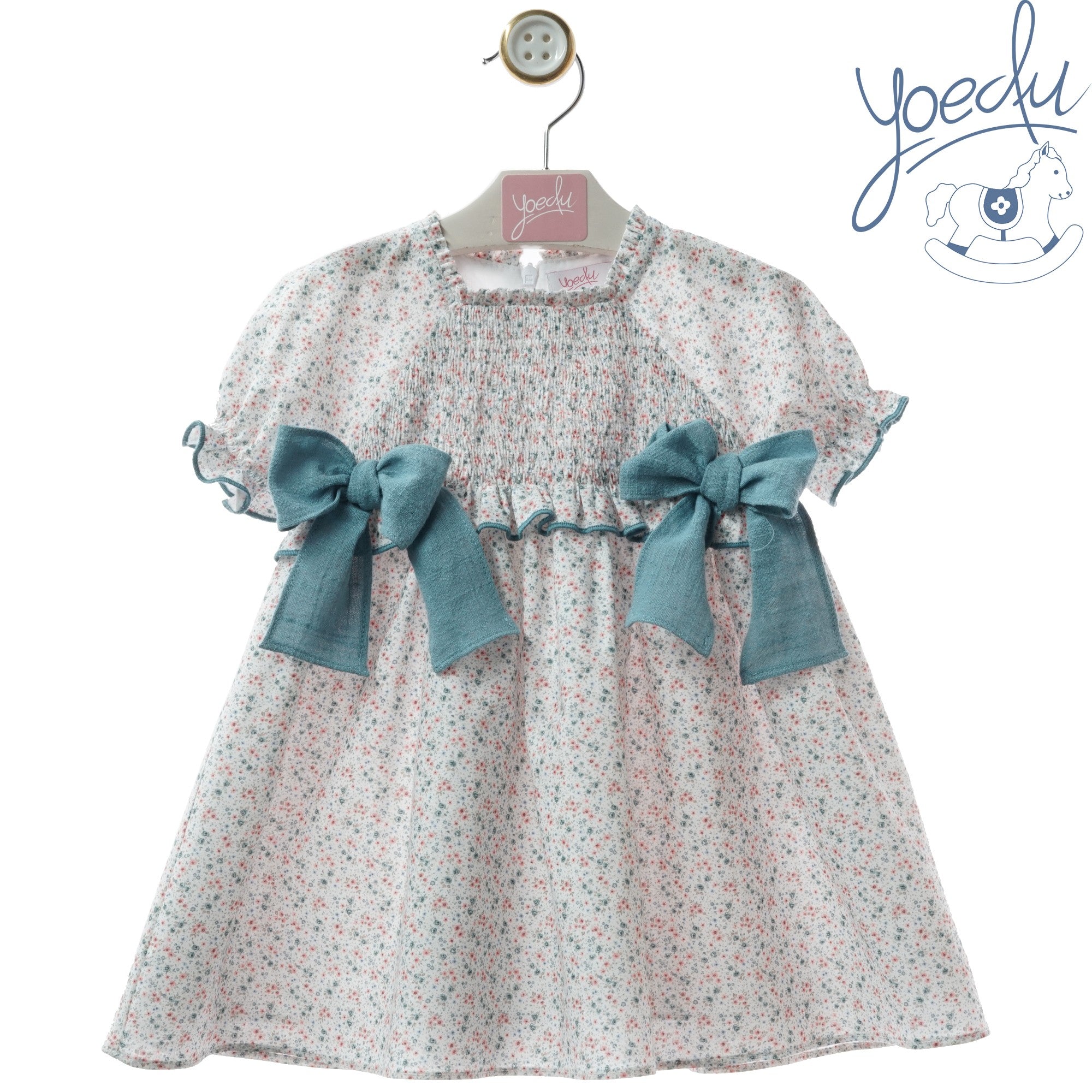 YOEDU · Vestido Infantil Azulejo Turquesa