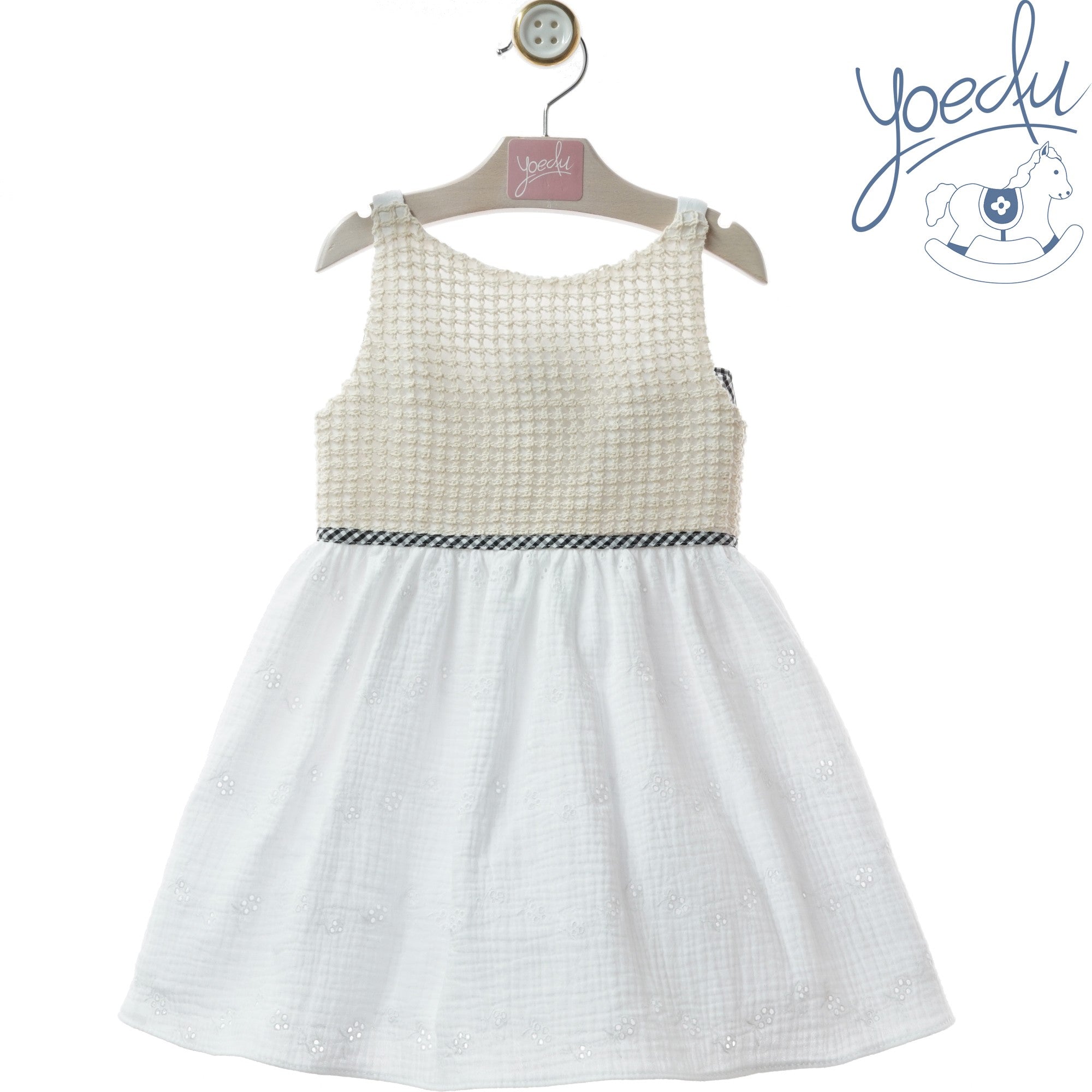 YOEDU · Vestido Infantil Cerámica Celeste Empolvado