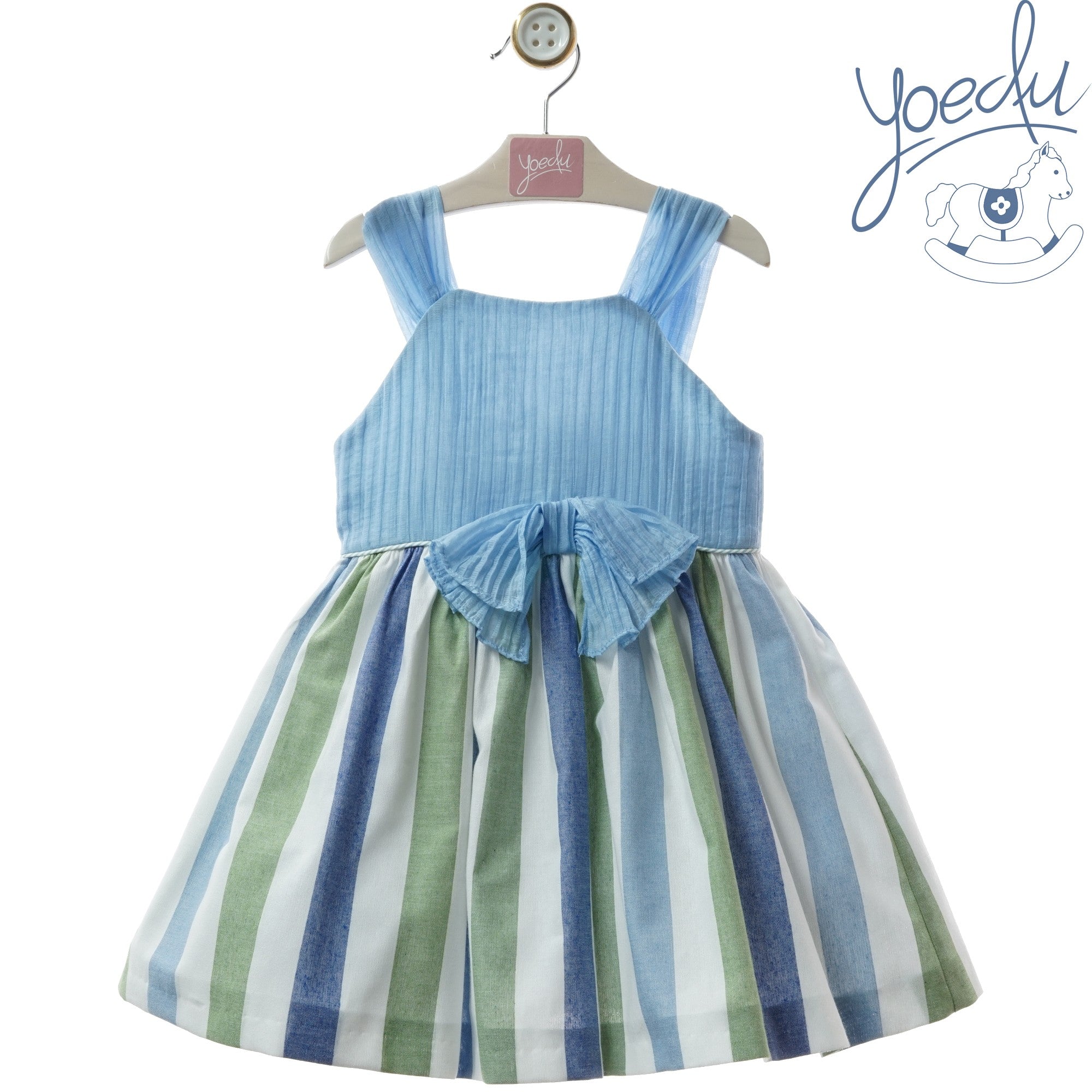 YOEDU · Vestido Infantil Mosaico Azul Regata